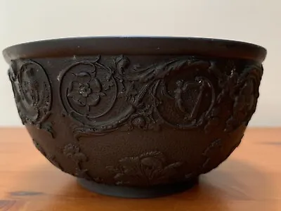 Buy Antique Collectable Wedgwood Jasperware Black Basalt Slop Bowl / Basin - Floral • 75£