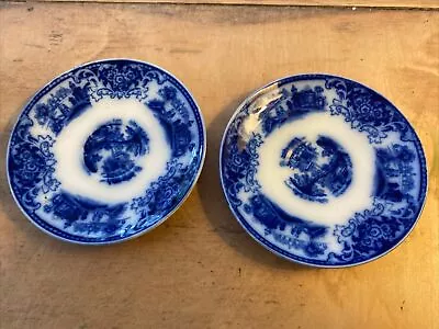 Buy WH Grindley SHANGHAI Side Plate Blue And White X2 Circa 1895 Antique • 12£