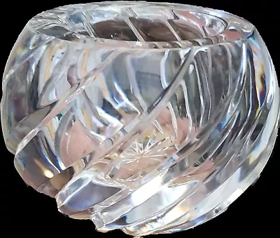 Buy Cut Lead Crystal Candle Holder 3.5” Round Swirled Glass Votive Heavy • 37.95£