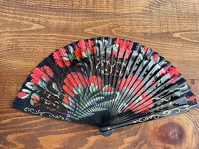 Buy Hand Painted Flamenco Dance Spanish Wooden Fan NEW With Box • 35£