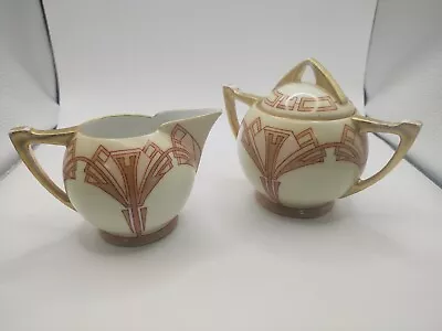 Buy Antique Hand Painted Floral Bavarian Sugar And Creamer • 13.05£