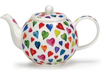 Buy Dunoon Teapot Large Warm Hearts 1,2 L Fine Bone China Porcelain • 86.24£