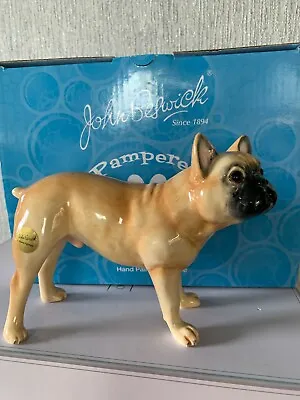 Buy John Beswick Dog French Bulldog Light Brown Gloss Perfect Blue Box • 29.99£