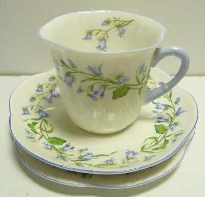 Buy SHELLEY HAREBELL Pattern13590 TRIO LARGE CUP& SAUCER&PLATE OLEANDER SHAPE RARE • 71.13£