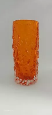 Buy Whitefriars Tangerine Orange 19cm Glass Bark Vase Geoffrey Baxter 70s • 120£