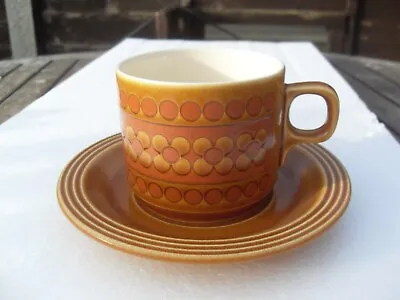Buy Vintage Hornsea Saffron  Tea Cup And Saucer John Clappison Brown Orange Vintage  • 2.99£
