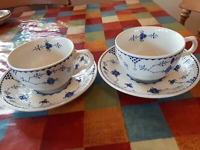 Buy Furnivals Blue Denmark Two Cups And Saucers Multiples Available • 17.99£