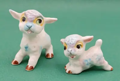 Buy Vintage Bone China LAMBS SHEEP Made  Japan Miniature Figurines Ornaments Kitsch • 7£