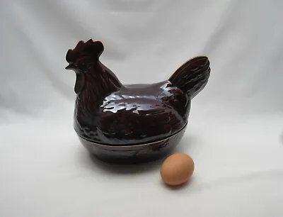 Buy Vintage P&K Price Kensington Brown Ceramic Pottery Hen Chicken Egg Storage Dish • 26.50£
