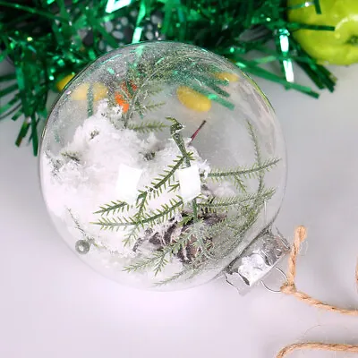 Buy Christmas Tree Clear Glass Ball Ornament Hanging Bauble Crystal Fillable Lid • 7.95£