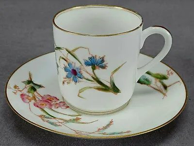 Buy Chas Field Haviland Limoges Aesthetic Floral & Gold Demitasse Cup & Saucer A • 47.36£
