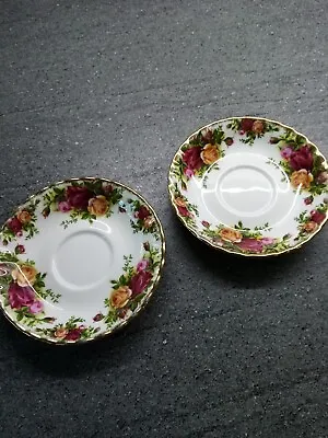 Buy Royal Albert Old Country Roses Saucers  2 Vintage Replacement Or Spares Ex Cond • 0.99£