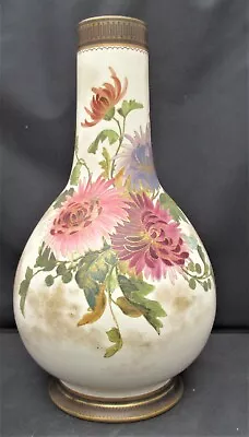 Buy Doulton Burslem Large Eggshell Ground Hand Painted Earthenware Vase C.1885 • 95£