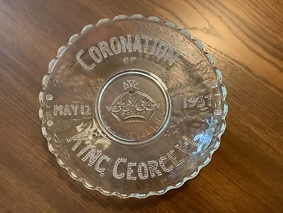 Buy  King George VI Coronation Commemorative Glass Plate, 12/5/1937 Good Condition • 12.50£
