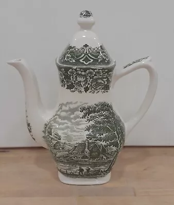 Buy WH Grindley & Co, England, Homeland Design, Green And White Coffee Pot 25cm • 13.99£