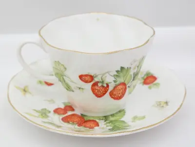 Buy Vintage Queen's Rosina China Virginia Strawberry Teacup & Saucer Set    EL • 29£