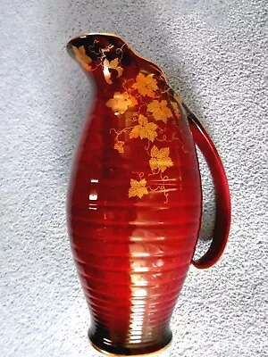 Buy Crown Devon Fieldings Rouge Royale Lustre Vase / Jug 27cm • 15£