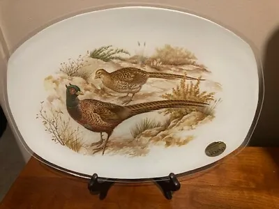 Buy Pheasant Serving Platter, Painted Glass, Made In England By Chance, 13  X 9  • 24.62£