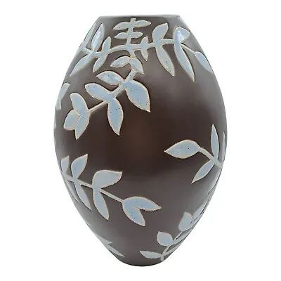 Buy Parlane Modern Ceramic Vase 28cm H X 16.5cm W Decorative Brown And Duck Egg Blue • 18£