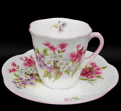 Buy Vintage Shelley 'stocks' Pattern Dainty Shape Coffee Cup & Saucer • 14.95£