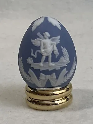 Buy Franklin Mint Treasury Of Eggs Parian Style Blue & White Egg With Stand.  Boxed • 12.50£