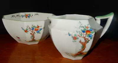 Buy Vintage Shelley Queen Anne Crabtree Milk Jug & Sugar Bowl  Hand Painted • 39£