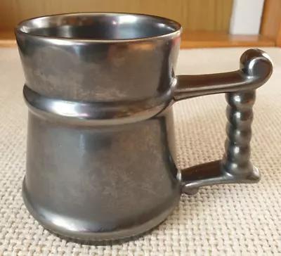Buy Vintage Prinknash Abbey Pottery England Mug /  Tankard Gun Metal Grey Glaze • 6.50£