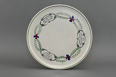 Buy Antique Motto Ware Plate Franks & Co Circa.1900 Spongeware • 42.99£