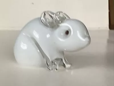 Buy Langham Glass White Rabbit  Signed Vintage With Sticker • 11.90£