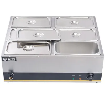 Buy Electric Food Warmer Buffet Server Hot Plate Tray 6 PAN Adjustable Temperature • 139.99£