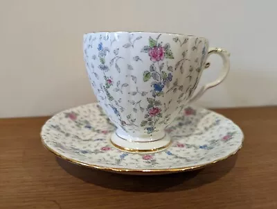 Buy Royal Grafton Bone China Chantilly Tea Cup & Saucer White Floral Pattern • 10£