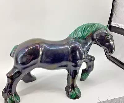 Buy 1970s Vintage Blue Mountain Pottery Ceramic Large Stallion Shire Horse • 35£