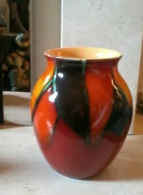 Buy Poole Pottery Volcano Design Vase,16.5CMS HIGH,9.5 CMS DIA.RIM.STYLISH. • 55£