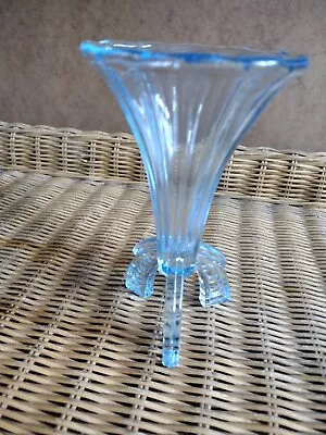 Buy Czechoslovakia ROSICE 1930's  Art Deco Blue Glass Rocket Vase • 13£