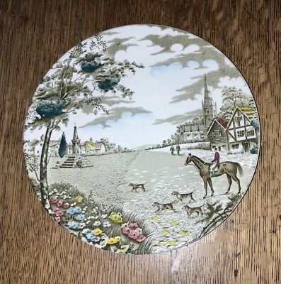 Buy Vintage British Anchor 'Village Green' Plate 8  Horseman With Dogs • 3.20£