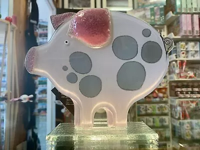 Buy Fused Glass Ornament Pig Pink Large - Nobilé Glassware - 579-11 • 44.99£