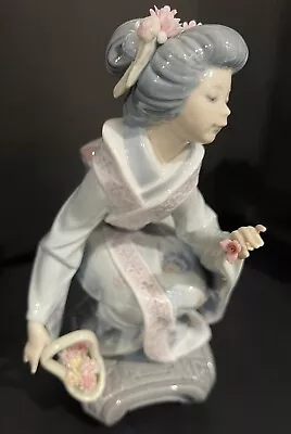 Buy Lladro Figurine  Yuki  Japanese Geisha Girl Flower Basket #1448 Mint Retired • 141.48£