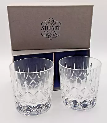 Buy Stuart Crystal Tewksbury Boxed Pair 7oz Rummer Whisky Tumbler Glasses • 9.99£