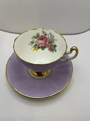 Buy Vintage Adderley England  Fine Bone China Lilac Floral Tea Cup & Saucer • 32.36£