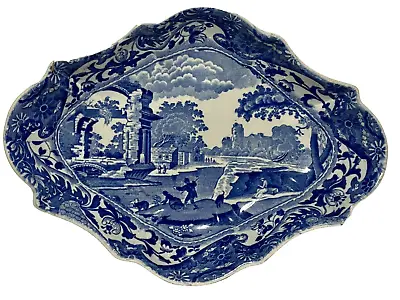 Buy Blue Italian Copeland Spode Antique Rare Shape English China Scalloped Dish 12 • 275.02£