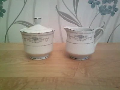 Buy WADE Fine Porcelain China Diane Japan  Milk Jug And Lidded Sugar Bowl -  Vintage • 14.95£