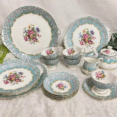 Buy Royal Albert Enchantment 16-piece Tea Set BoneChina Vintage Dinnerware • 674.25£