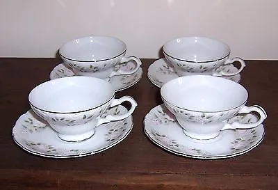 Buy 4 Cup & Saucer Sets - Sheffield Fine China Japan Classic 501 Roses (More Avail) • 15.75£