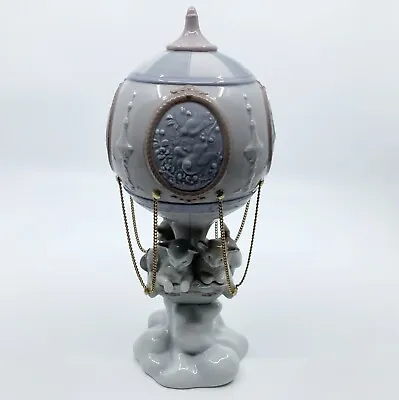 Buy VTG Lladro “Through The Clouds” Hot Air Balloon With Cats Figurine Damaged As Is • 124.04£
