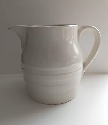 Buy White Burleigh Ironstone Jug Staffordshire Vintage Pre-owned Lovely Condition • 1.99£