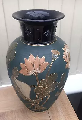 Buy Art Nouveau Large Lovatts Langley Stoneware Vase Floral 35.5 Cm • 50£