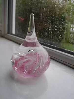 Buy Pretty Pink & White Glass  Paperweight • 3.50£