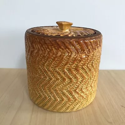 Buy Vintage Ceramic Lidded Storage Jar 1930s Pastry Crust Design Country Decor 14cm • 32.95£