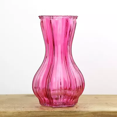 Buy Coloured Glass Vase | Vintage Style Flower Vases | Home Decor Centrepiece • 9£