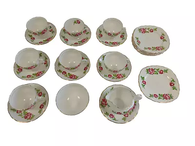 Buy Royal Vale Bone China Pink Roses Tea Set Tableware Vintage Style Floral  • 9.99£